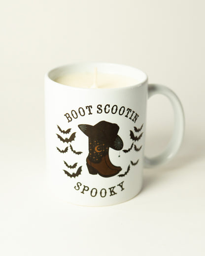 Boots Scoot'n Spooky Mug/Candle