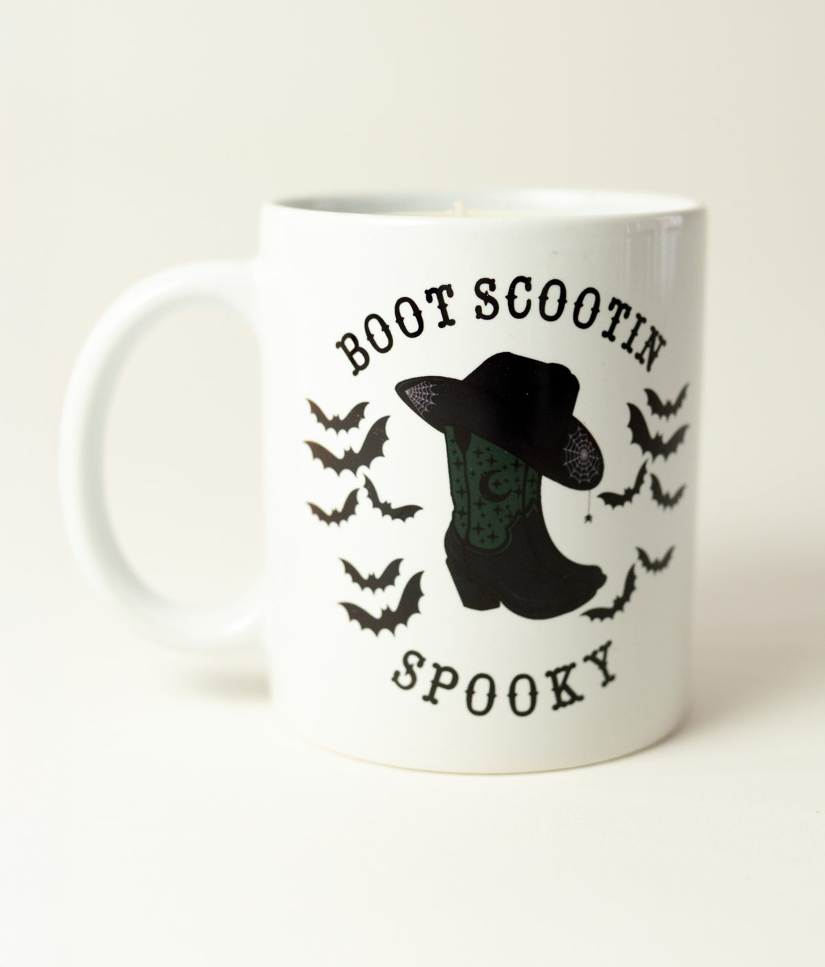 Boots Scoot'n Spooky Mug/Candle