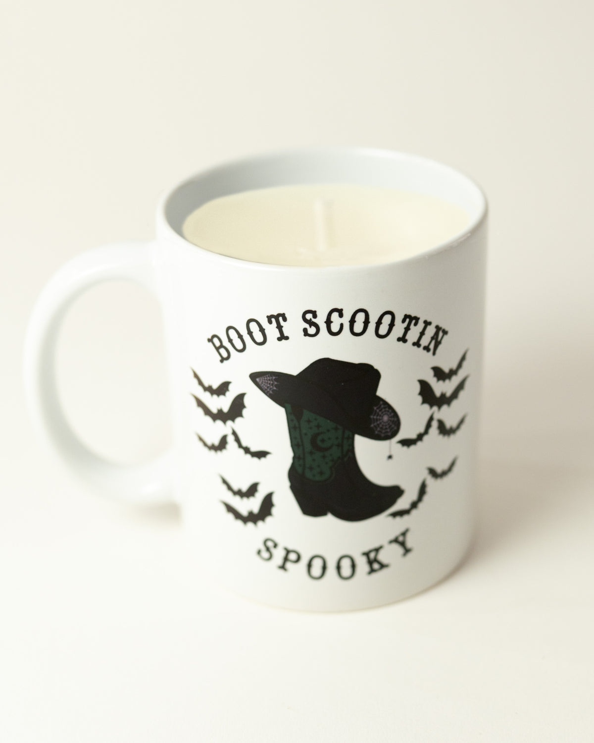 Boots Scoot'n Spooky Mug/Candle
